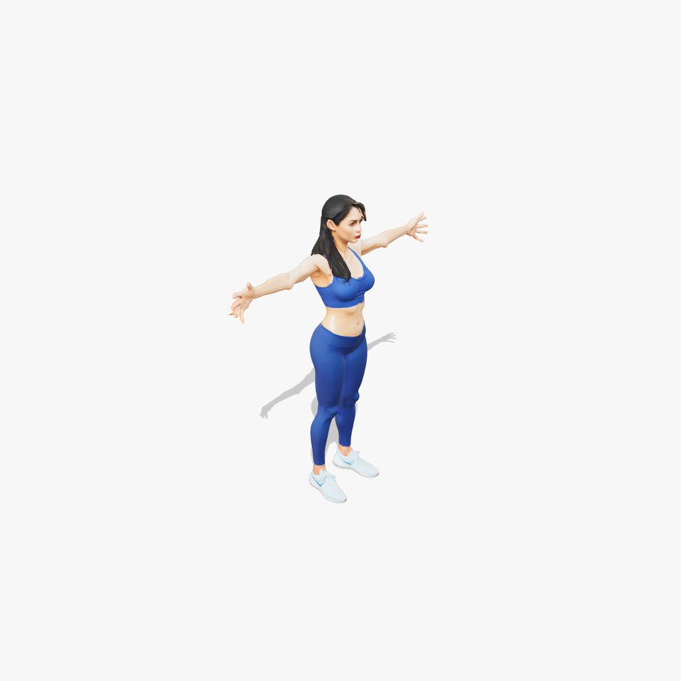 Athletic Woman Blue Outfit model pack